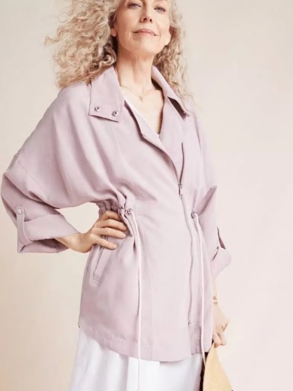 Anthropologie Danuta Cupro Lilac Jacket sz M/L Petite
